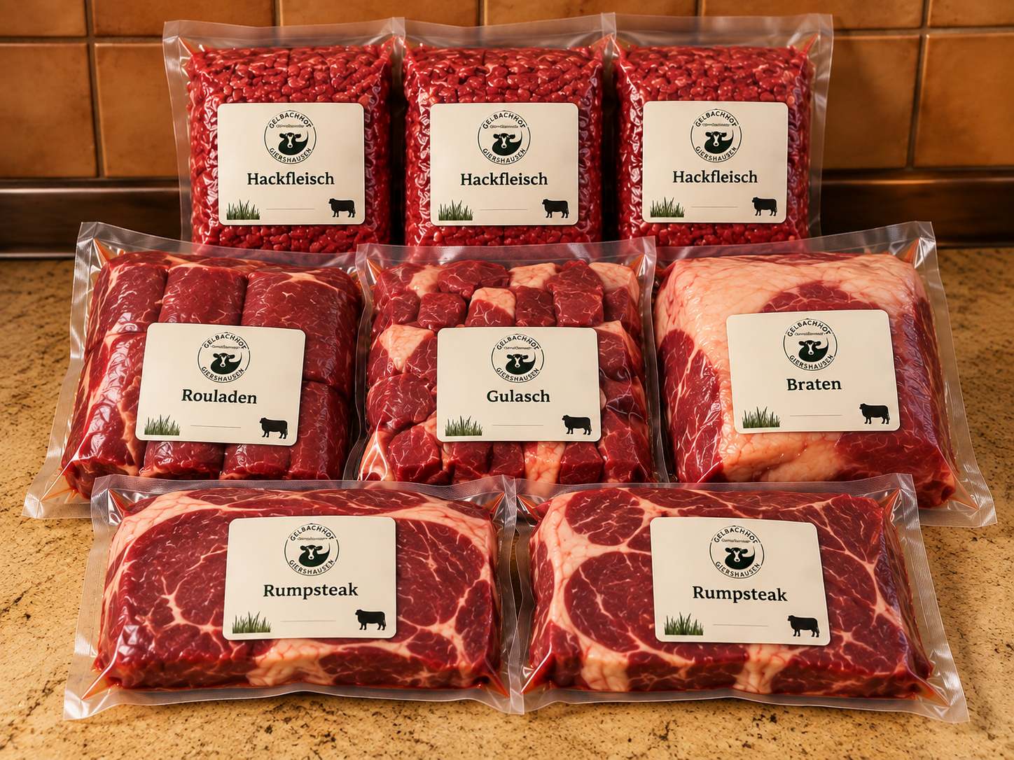 Gourmet-Paket mit 8 kg Rindfleisch vom Gelbachhof